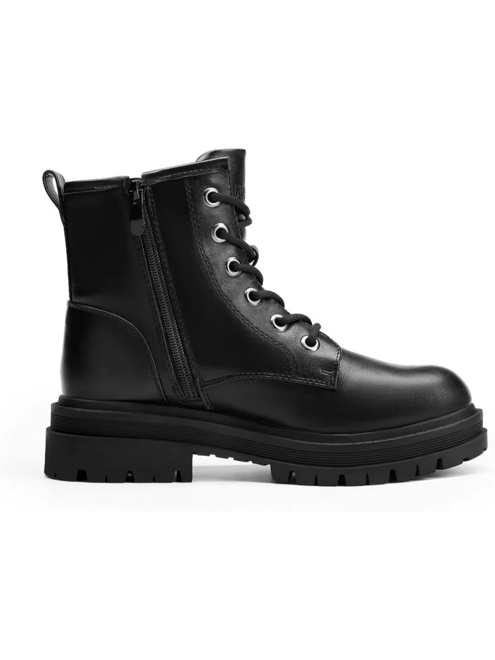 Dream Pairs Women's Black Closed Toe Side Zipper Combat Lace Up Ankle Boots
